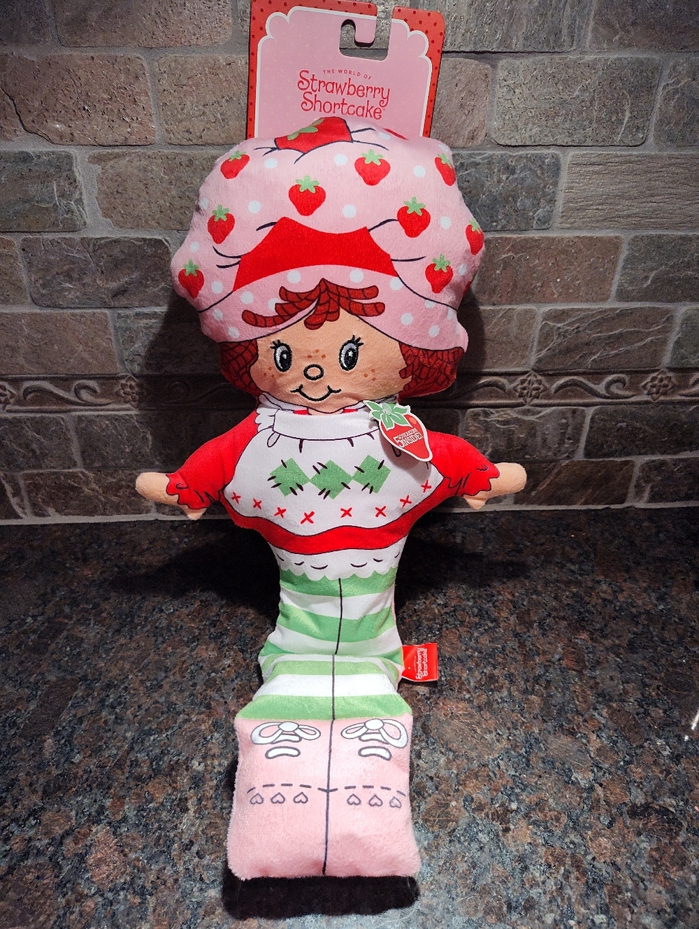 Strawberry Shortcake Plush Crinkle and Squeak Dog Toy
